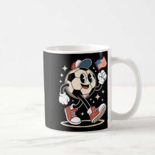 Vintage 4th Of July Soccer Ball Funny Retro Usa Bo Coffee Mug