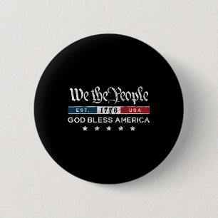Vintage 4th Of July - We The People Usa God Bless 6 Cm Round Badge