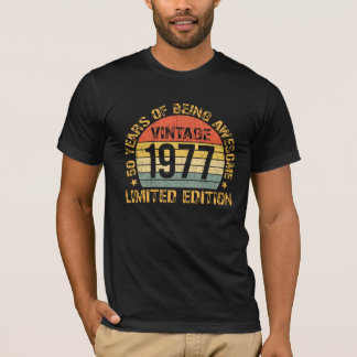 Vintage 50 Birthday Decorations Men 50yr 1977 50th T-Shirt