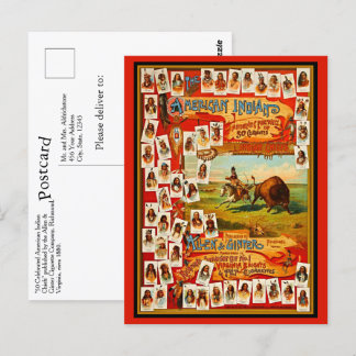 Vintage 50 Famous Native American Indian Chiefs Postcard