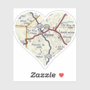 Vintage 50's Alpine Texas Map