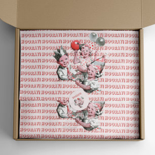 Vintage 50s Hooray! Children Birthday Party Tissue Paper