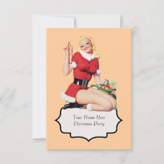 Vintage 50's Pinup Girl Invitation
