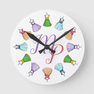 Vintage 50s Prom Party Dresses Fashionista Initial Round Clock