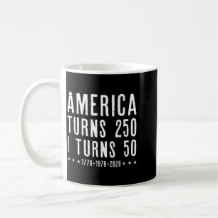 Vintage 50th Birthday Aamerica Turns 250 Turn 50 Coffee Mug