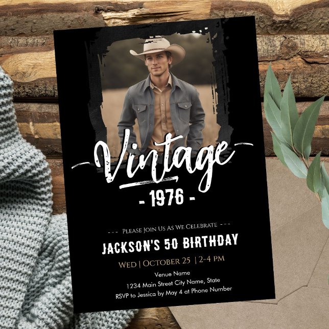 Vintage 50th Birthday  Invitation (Creator Uploaded)