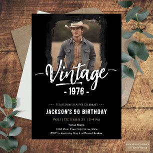 Vintage 50th Birthday  Invitation