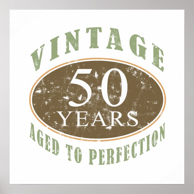 Vintage 50th Birthday Poster (Front)