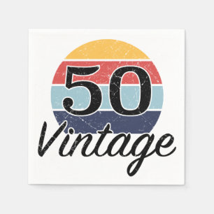 Vintage 50th Birthday Sunset Napkin