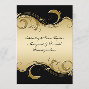 Vintage 50th Wedding Anniversary Invitation