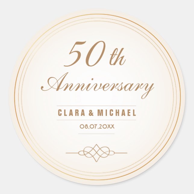 Vintage 50th Wedding Annniversary Stickers (Front)