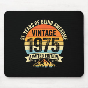 Vintage 51 Birthday Decorations Men 51yr 1975 51st Mouse Pad