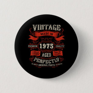 Vintage 51st Birthday Decorations Men Funny 1975 6 Cm Round Badge