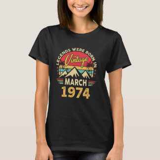 Vintage 51st Birthday Legends Were Born In March 1 T-Shirt