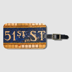Vintage 51st Street, Manhattan, NYC Square Luggage Tag