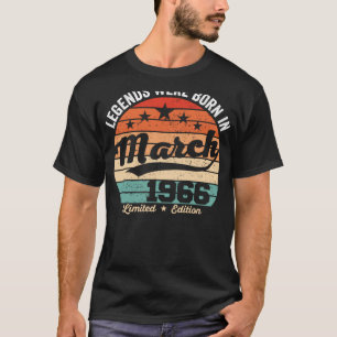 Vintage 57th Birthday Legends Were Born In March 1 T-Shirt
