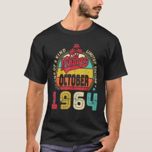Vintage 58th Birthday Awesome Since October 1964 1 T-Shirt