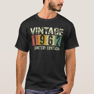 Vintage 60 Birthday Decorations Men 60Th Bday 1962 T-Shirt
