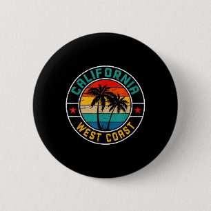 Vintage 60s 70s West Coast Beach Funny Palm Tree C 6 Cm Round Badge