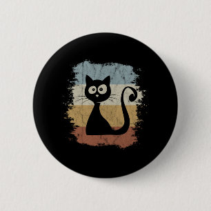 Vintage 60s Colours Retro Comic Cat Cute Kitty Gif 6 Cm Round Badge