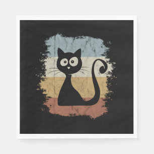 Vintage 60s Colours Retro Comic Cat Cute Kitty Gif Napkin