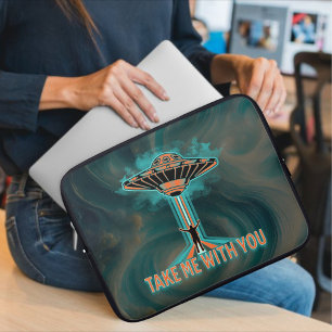 Vintage 60's Style Flying Saucer Laptop Sleeve