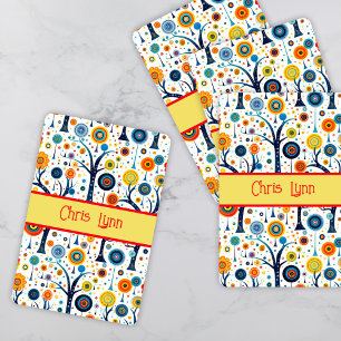 Vintage 60s Vibe Mod Flowers Playing Cards