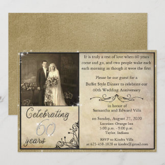 Vintage 60th Anniversary Celebration Invitation
