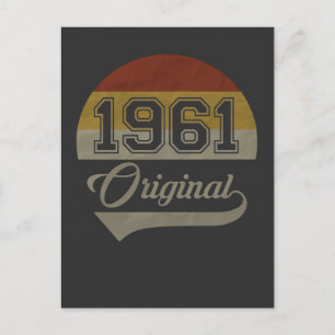 Vintage 60th birthday original 1961 man woman gift postcard