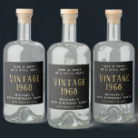 Vintage 60th Birthday Party Black Liquor Bottle Label<br><div class="desc">Funny black liquor bottle labels for his 60th birthday party. Personalise the "Take a Shot He's Still Hot" text if desired,  "Vintage" with the year he was born,  his name and the party date.</div>
