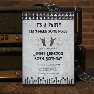 Vintage 60th Birthday Rock n Roll Guitarist Invitation
