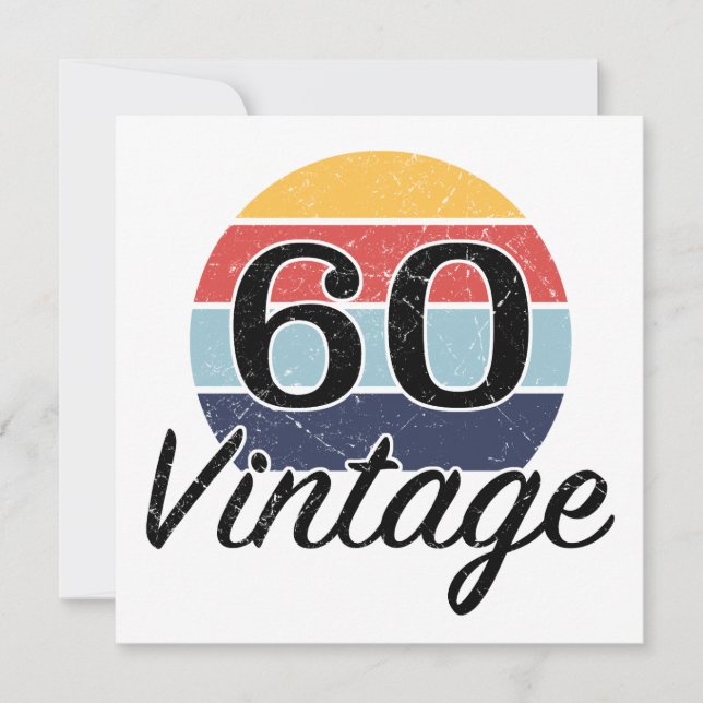 Vintage 60th Birthday Sunset Card (Front)