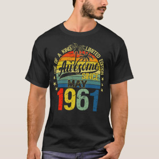 Vintage 61 Years Old May 1961 Decorations 61st Bir T-Shirt