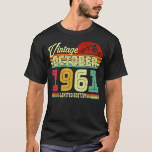 Vintage 61st Birthday Awesome Since October 1961 1 T-Shirt