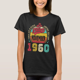Vintage 62nd Birthday Awesome Since November 1960 T-Shirt