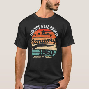 Vintage 63th Birthday Legends Were Born In January T-Shirt