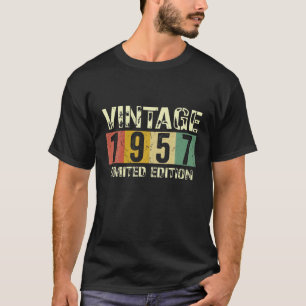 Vintage 65 Birthday Decorations Men 65Th Bday 1957 T-Shirt