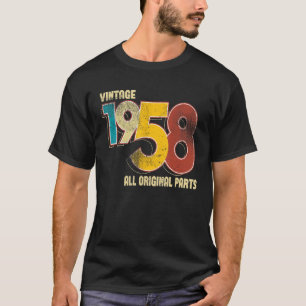 Vintage 65 Birthday Decorations Men 65th BDay 1958 T-Shirt