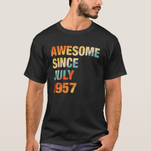 Vintage 65Th Birthday Awesome Since July 1957 65 Y T-Shirt