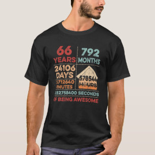 Vintage 66Th Birthday 66 Years Old Being Awesome A T-Shirt