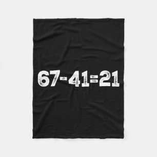 Vintage 67-21=41 Funny Gen Z Math Meme Trendy Back Fleece Blanket