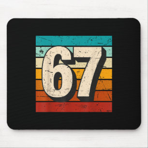 Vintage 67 Meme Retro Six Seven Number Funny 6 7 M Mouse Pad