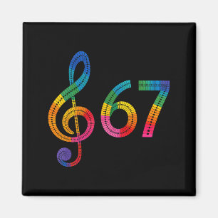 Vintage 67 Music Meme Slang Six Seven Teacher Funn Magnet