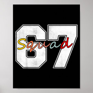 Vintage 67 Numbers 6 7 Brain Rot Meme Funny Six Se Poster
