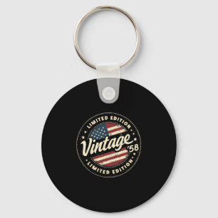 Vintage 67th Birthday Men Born 1958 67 Years Old B Key Ring