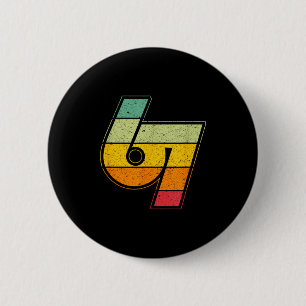 Vintage 6 7 Meme Six Seven Logo Namaste Funny Hall Cm Round Badge