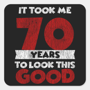 Vintage 70 Years Old Funny 70th Birthday Gift Square Sticker