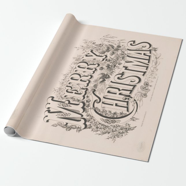 Vintage 70s Christmas wrapping paper (Unrolled)