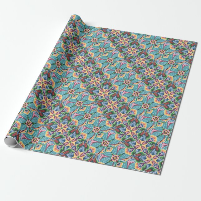 Vintage 70s Christmas wrapping paper (Unrolled)