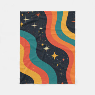 Vintage 70s Cosmic Dream Groovy Wavy Retro Fleece Blanket